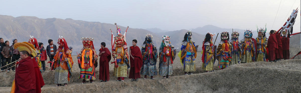 Cham dancers at Zor Burning ritual, Gomar Monastery, Tibet, 2010. Photo by Bill Trimble