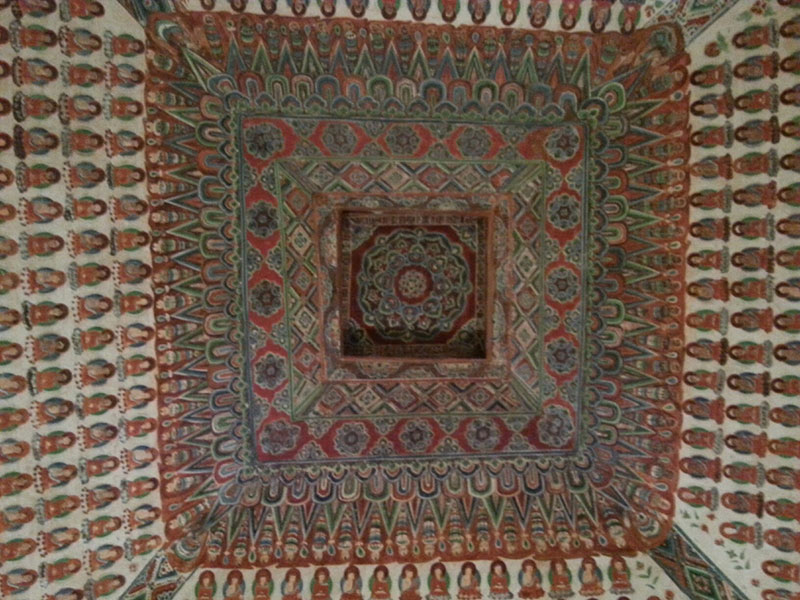 Detail of ceiling of Cave 320, replica (Tang dynasty; 618–907). © Dunhuang Academy. Photo by the author