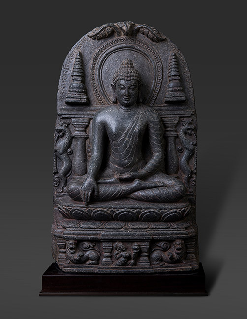 Shakyamuni Buddha. Pala Dynasty, 10th/11th century India, eastern region. Bihar Chloritic schist, 61 cm