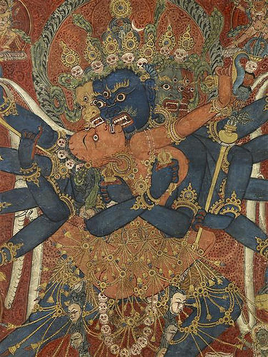 Chakrasambara and his consort Vajravarahi, 15th–16th century, Tibet. Image courtesy of Musee Guimet. In union, primordial energies come to be: spiritual potentiality and spatial reality. The potential becomes real; the spiritual becomes spatial