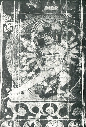 Ratna-Daka, Tsaparang, Tucci, Indo-Tibetica, Plate XXIV, p. 66. The direct power of the deity is strong in this tantric dance
