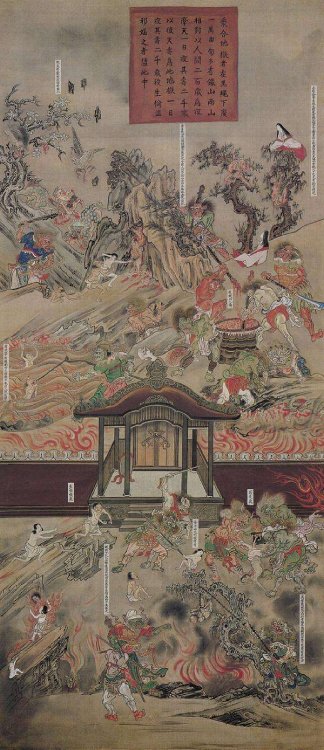 《六道繪》（局部），155.5cm × 68.0 cm，絹本著色，十三世紀，聖眾來迎寺藏。（圖：網上圖片）