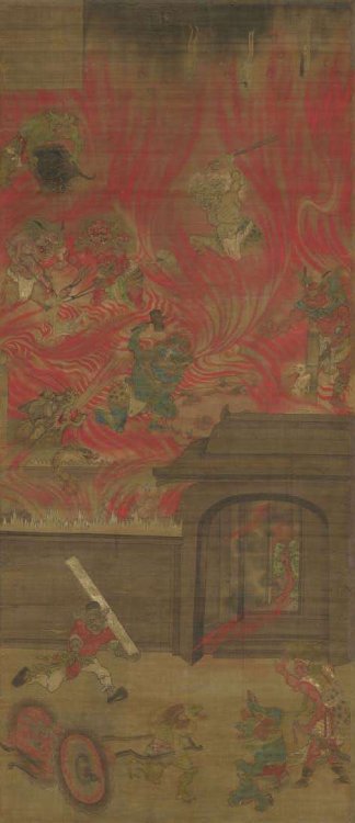《六道繪》（局部），155.5cm × 68.0 cm，絹本著色，十三世紀，聖眾來迎寺藏。（圖：網上圖片）